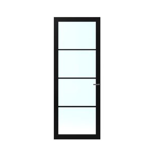 Cando Binnendeur Cover Glass Dc02 - Intense Mat Black - Gelakt - Stomp - Links - 93x201,5cm
