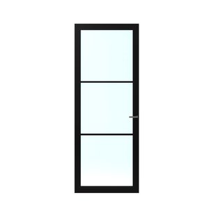 Cando Binnendeur Cover Glass Dc01 - Intense Mat Black - Gelakt - Opdek - Links - 88x201,5cm