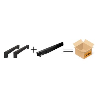 Cando Beslag En Sluitwerk Pakket Hsp 633 Box Greep - 20x300+ Box Schuif - Zwart