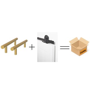 Cando Beslag En Sluitwerk Pakket Hsp 642 Sphere Gr - 19x300+area Schuif - Mat Messing