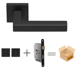 Cando Beslag En Sluitwerk Pakket Hsp 1105 Box - 16 Reg+ Toil+slot - Zwart