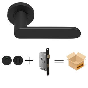 Cando Beslag En Sluitwerk Pakket Hsp 1111 Curve - 24+ Toil+slot - Zwart