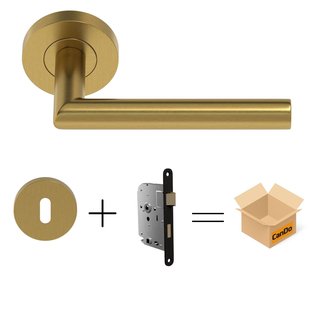 Cando Beslag En Sluitwerk Pakket Hsp 1209 Sphere - 19 Reg+ Sleutelrozet+klav - Mat Messing