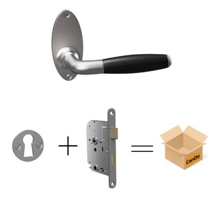 Cando Beslag En Sluitwerk Pakket Hsp 1214 Zaltbommel+ Sleutelrozet+klav - Geborsteld Nikkel
