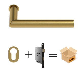 Cando Beslag En Sluitwerk Pakket Hsp 206 Sphere - 19 Min+ Cilinder Rozet+slot - Mat Messing