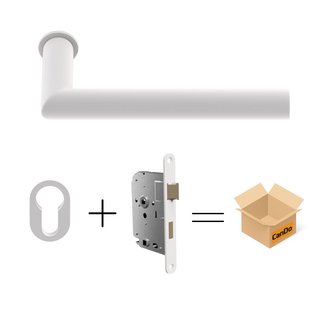 Cando Beslag En Sluitwerk Pakket Hsp 207 Sphere - 19 Min+ Cilinder Rozet+slot - Wit