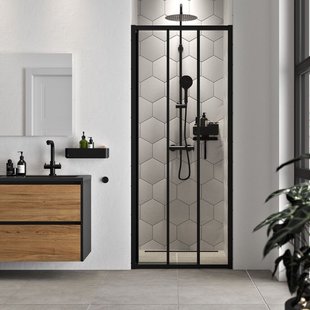 Sealskin - Douchedeur Hooked 90 X 200cm - Matzwart Profiel - 6 Mm Helder Glas