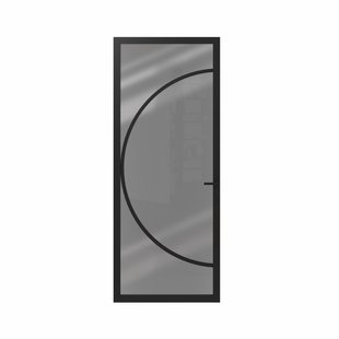 Cando Binnendeur Elegant Flow 1e03 - Zwart - Gegrond - Opdek - Rechts - 93x231,5cm