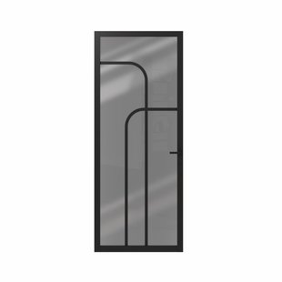 Cando Binnendeur Elegant Flow 1e05 - Zwart - Gegrond - Opdek - Links - 83x211,5cm