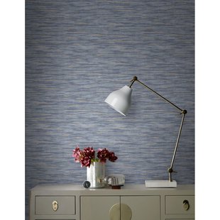 Vliesbehang Antibes An28223 - Donkerblauw - Vergrijsd Blauw - Bruin - 10,05m X 53cm