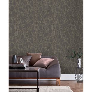 Vliesbehang Antibes An28263 - Zwart - Antraciet - Goud - 10,05m X 53cm