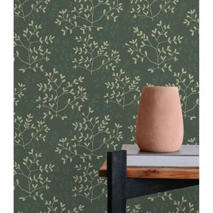 Vliesbehang Antibes An28253 - Donkergroen - Zwart - Zilver-goud - 10,05 M X 53 Cm