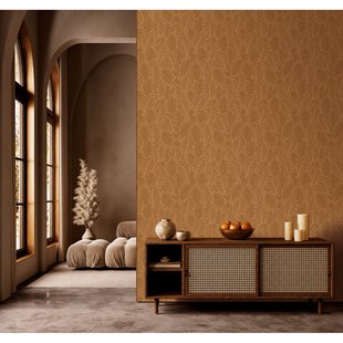 Vliesbehang Antibes An28262 - Oranje-bruin - Koper-goud - 10,05m X 53cm