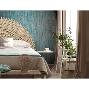 Vliesbehang City Romance 35167 - Vergrijsd Petrol - Koperen Glans - 10,05 M X 53 Cm