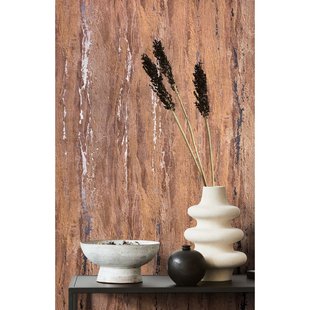 Vliesbehang City Romance 35166 - Kastanjebruin - Donker Zilver - Metallic - 10,05 M X 53 Cm