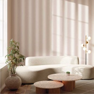 Vliesbehang Classic & Elegant 23674 - Off White - Lichtroze Met Glans - 10,05m X 53cm