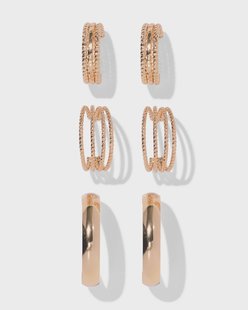 HEMA Oorringen 18mm goud - 3 stuks (Gold)