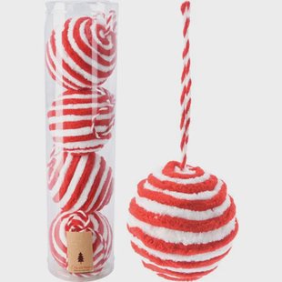 Nova Belle Kerstballen polyester rood - 4 stuks (ø8 cm)
