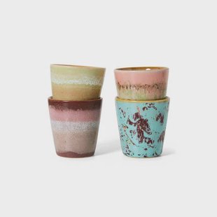 HKLIVING ristrettokopje 70s (Ø5,8 cm) (80 ml) (set van 4)