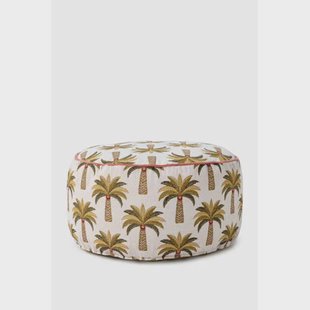 Sissy-Boy poef met palmboomprint (60 cm x 60 cm x 38 cm.)