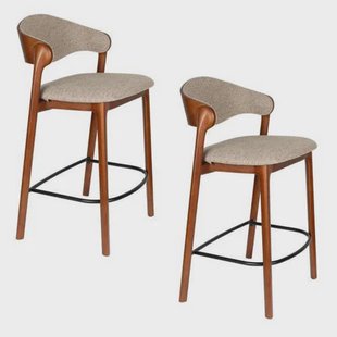 Dutchbone barkruk babington (set van 2) Babington Counter/ Barkruk 65 cm Walnoot - Set van 2