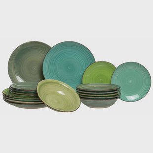 Cookinglife Serviesset Delice Groen 18-delig / 6 personen