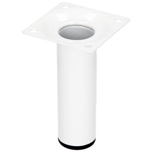 Duraline Meubelpoot Rond Staal Ø3x10cm Wit