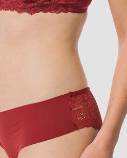 HEMA Damesbrazilian micro met kant donkerrood (donkerrood)