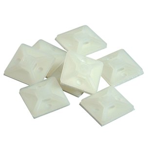 Kopp Zelfklevend Voetstuk Voor Kabelbinders 3,9mm Wit 25st.