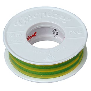 Isolatietape 15mmx10m Groen/geel 2st.