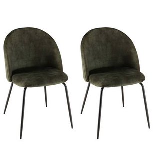 Macabane Set van 2 eetkamerstoelen Augustin velvet