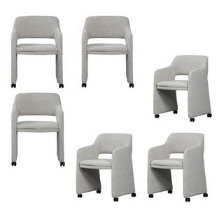 WOOOD Lyric Eetkamerstoelen - Bouclé - Greige - Set van 6