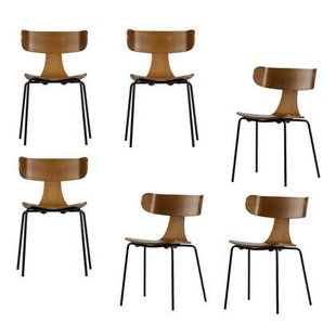 WOOOD Form Eetkamerstoelen - Hout - Bruin - Set van 6