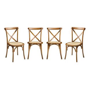 sweeek - Vintage rubberhouten bistrostoelen (set van 4)