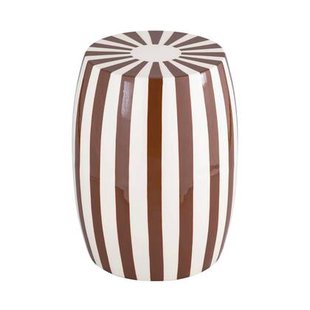 sweeek - Bijzettafel, nachtkastje van gestreept geëmailleerd staal Ø35