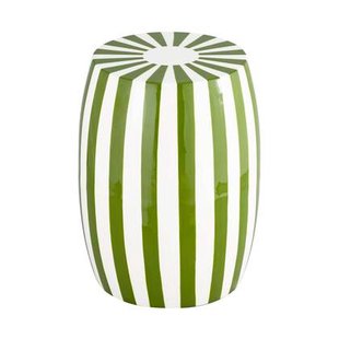 sweeek - Bijzettafel, nachtkastje van gestreept geëmailleerd staal Ø35