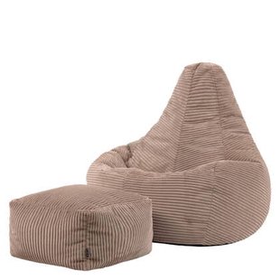 icon Dalton Zitzak met Poef - Ribfluweel - Mocha
