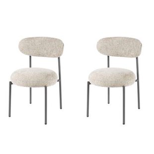 Hoyz Collection - Eetkamerstoel Round - Zandkleur - Set van 2