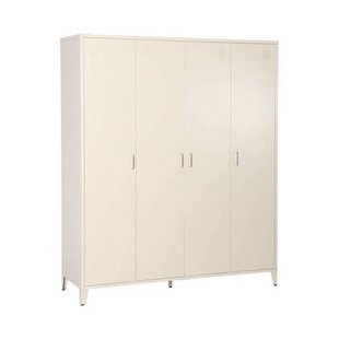 sweeek - Industriële metalen kledingkast 4 deuren, 10 planken, 1