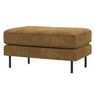 WOOOD Rodeo Hocker Op Poten - Ribstof - Honinggeel - 45x84x54