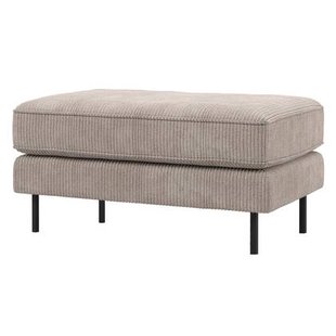 WOOOD Rodeo Hocker Op Poten - Ribstof - Donkerzand - 45x84x54