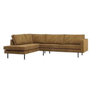 WOOOD Rodeo Hoekbank Links - Ribstof - Honinggeel - 85x266x213