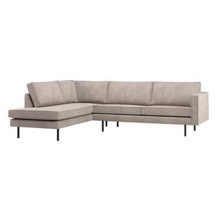 WOOOD Rodeo Hoekbank Links - Ribstof - Ecru - 85x266x213