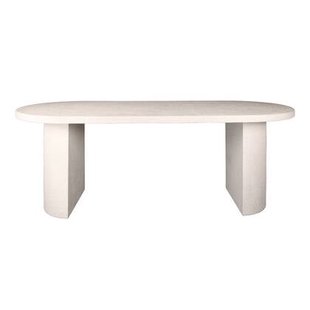 Giga Meubel - Eettafel Ovaal Wit Marmercomposiet - 215cm - Arch Stone