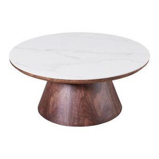 Giga Meubel - Salontafel Alba Walnoot Keramisch 80cm Rond