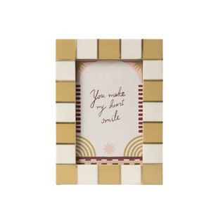 Sissy-Boy Gele fotolijst met geblokte omlijsting