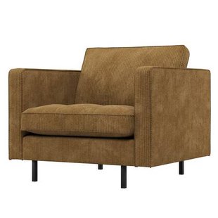 WOOOD Rodeo Classic Fauteuil - Ribstof - Honinggeel - 83x98x88