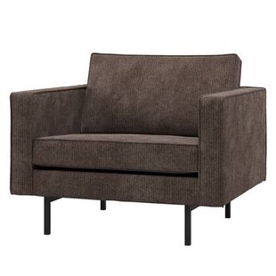 WOOOD Rodeo Fauteuil - Ribstof - Bruin - 83x98x88