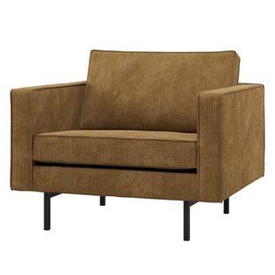 WOOOD Rodeo Fauteuil - Ribstof - Honinggeel - 83x98x88