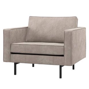 WOOOD Rodeo Fauteuil - Ribstof - Donkerzand - 83x98x88